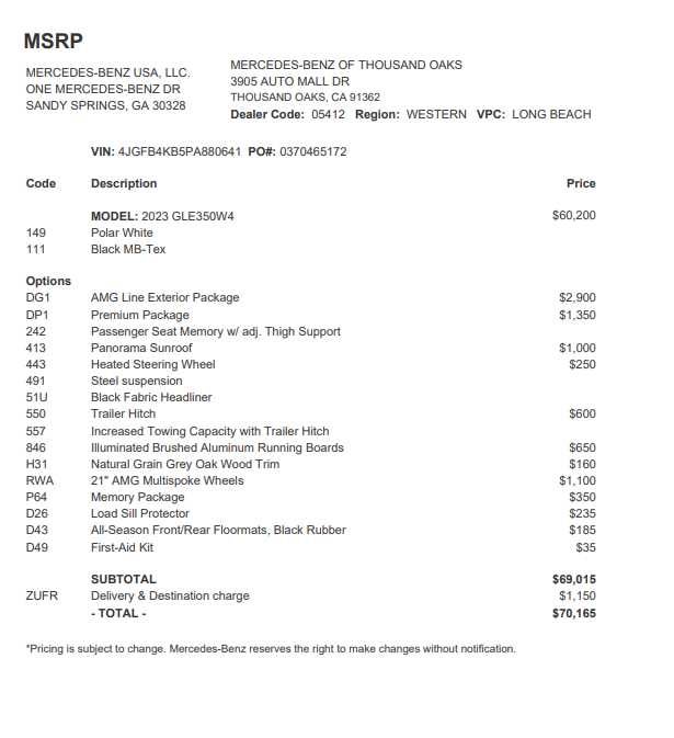 2023 Mercedes-Benz GLE GLE 350