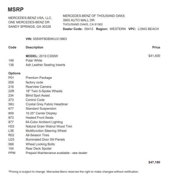 2019 Mercedes-Benz C 300 Sedan