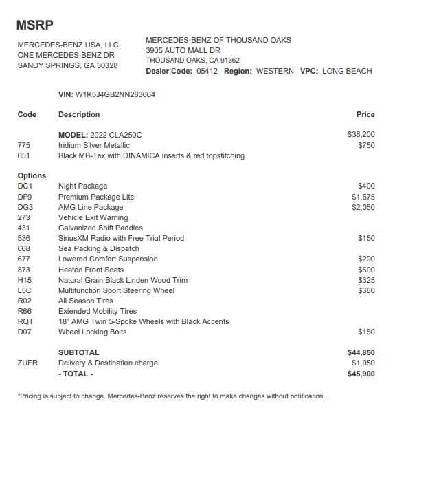 2022 Mercedes-Benz CLA 250 Coupe