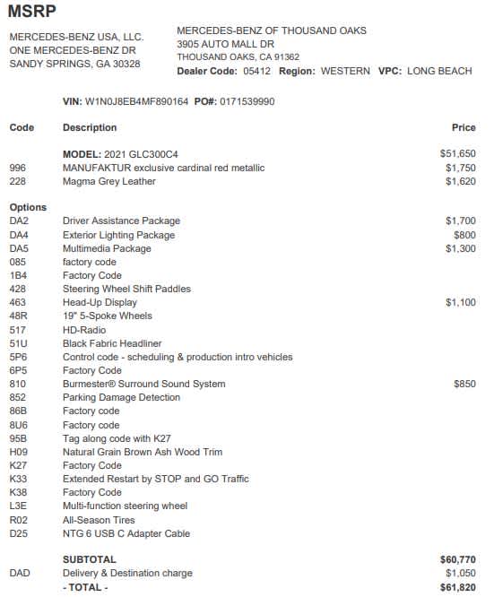 2021 Mercedes-Benz GLC GLC 300