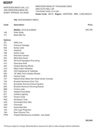 2019 Mercedes-Benz GLC 300 GLC 300