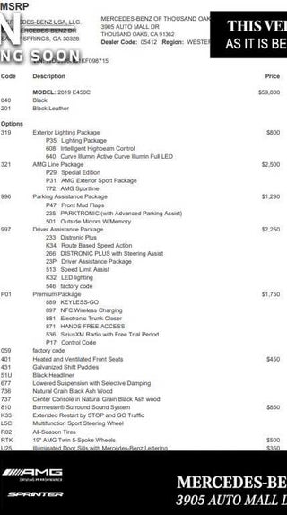 2019 Mercedes-Benz E-Class E 450