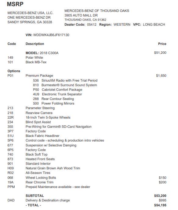 2018 Mercedes-Benz C-Class C 300